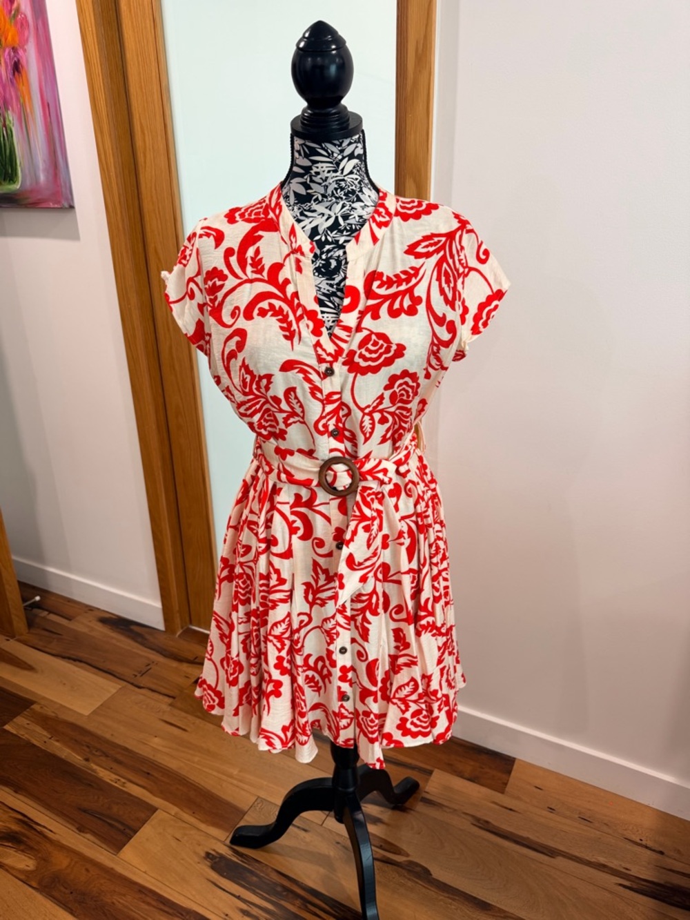 Aakaa Floral Belted  Dress